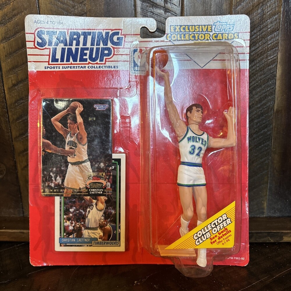 1993 CHRISTIAN LAETTNER Minnesota Timberwolves Starting Lineup With Rookie Card